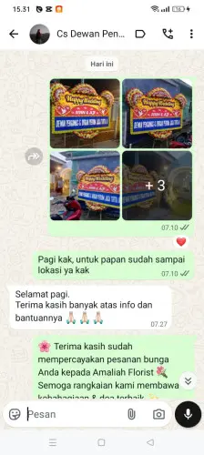 Testimonial Papan Bunga Pernikahan linggarsari